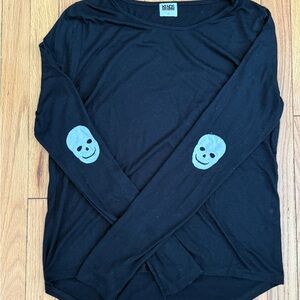 Kings of Cole Black Long Sleeve High-Low Cotton Shirt (Size M)